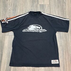 Vintage Rare Harley Davidson Racing Tshirt Screaming Eagle Size Large